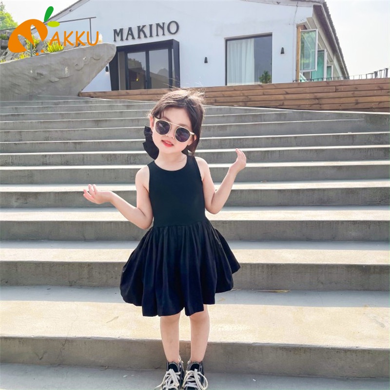 Thời Trang Bé Gái Hackless Đen Trẻ Em Váy Bkku