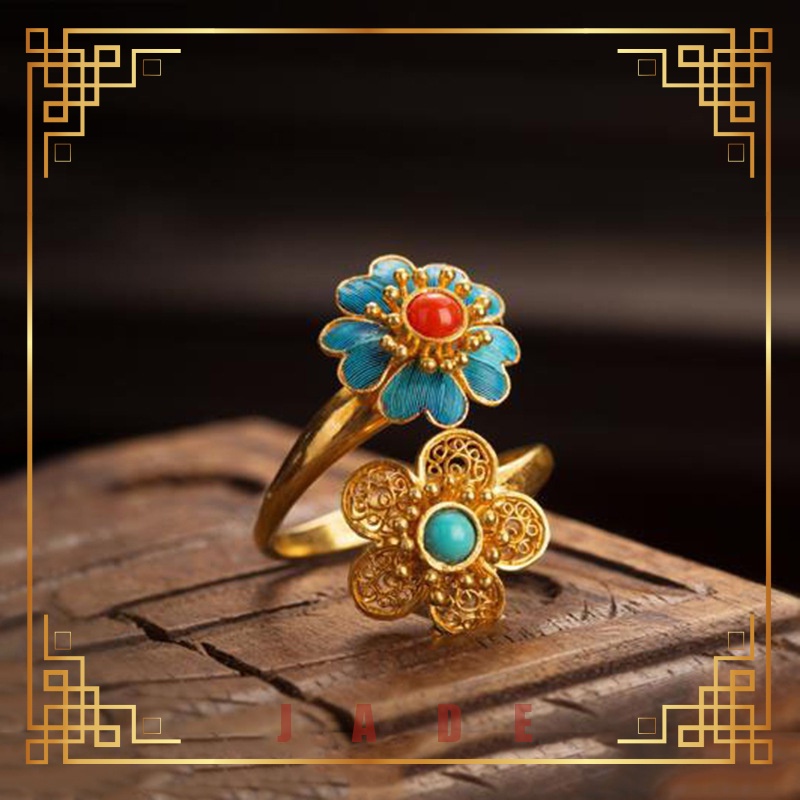 Nhẫn Đính Đá Mã Não Đỏ Phong Cách Vintage Thời Trang Cho Nữ