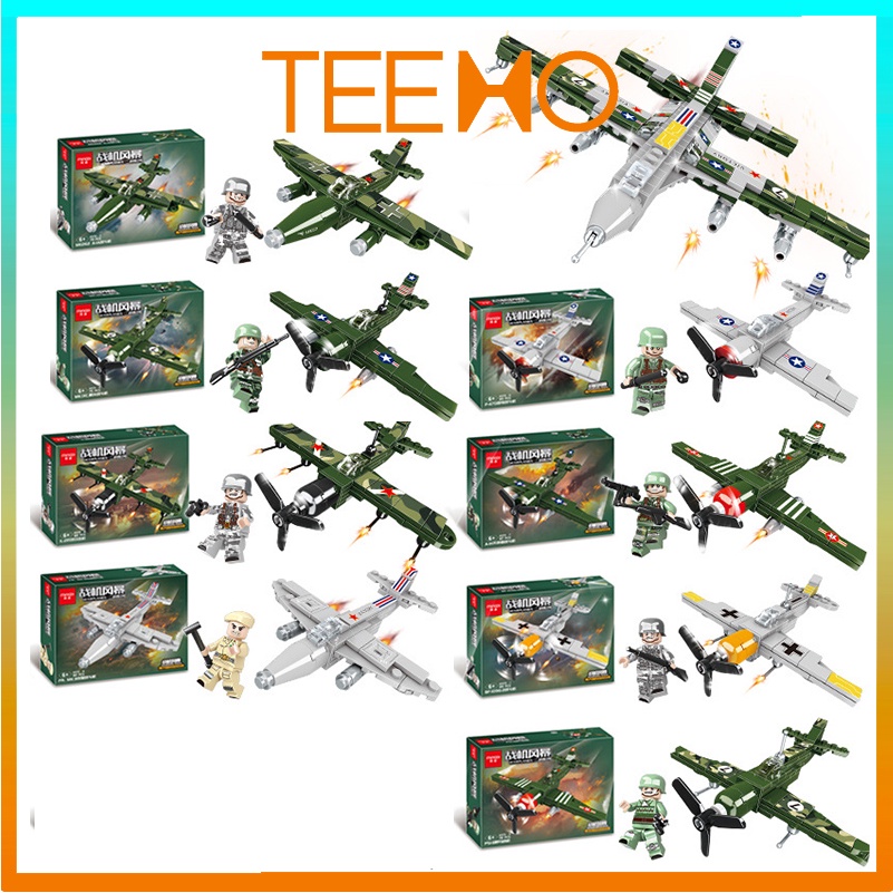 Đồ chơi lego lắp ráp cho bé trai mô hình máy bay chiến đấu 8 trong 1 TEEMO LG07