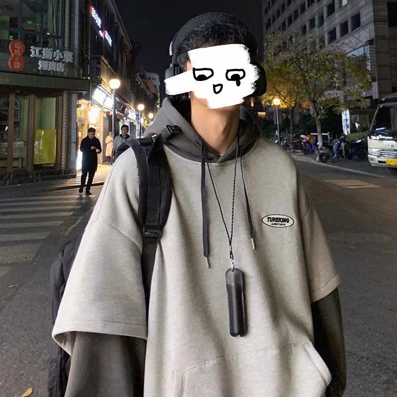Áo hoodie tròng đầu dáng rộng thời trang mùa thu dành cho nam giới | BigBuy360 - bigbuy360.vn