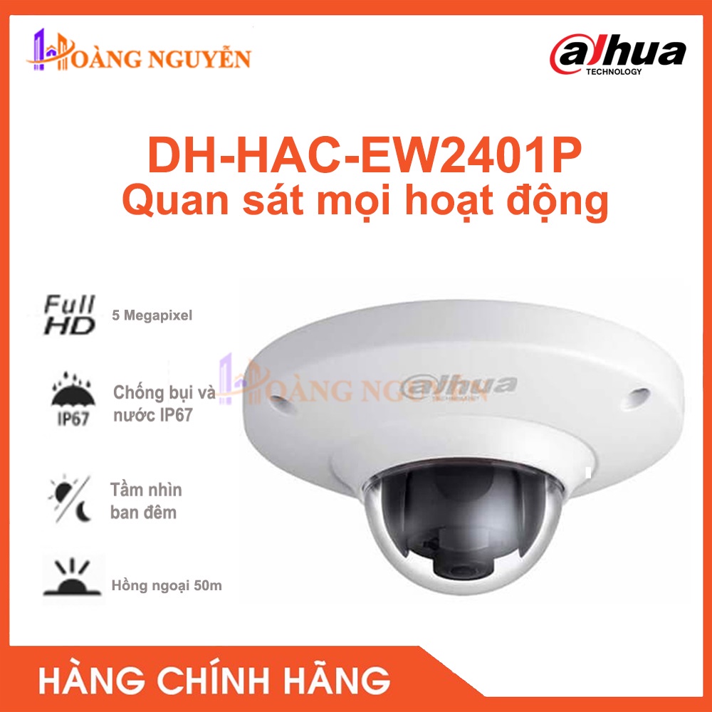 [NHÀ PHÂN PHỐI] Camera Dahua DH-HAC-EW2401P 4MP Trang Bị Chế Độ Ban Đêm, Chống Chói Sáng Vỏ Kim Loại Chống Va Đập Mạnh