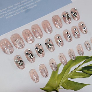 Set 24 móng tay giả đính đá cho cô dâu
