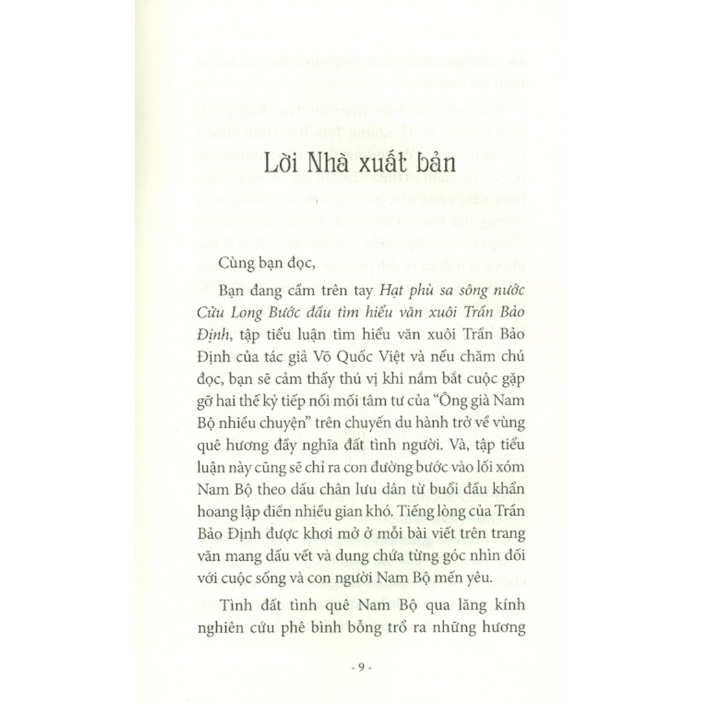 Sách - Hạt Phù Sa Sông Nước Cửu Long - Bước Đầu Tìm Hiểu Văn Xuôi Trần Bảo Định