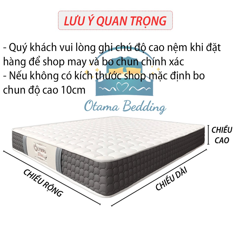 Bộ ga gối cotton tici kẻ caro drap giường bo chun 1m2 1m4 1m6 1m8 2m2 cao cấp - Otama Bedding