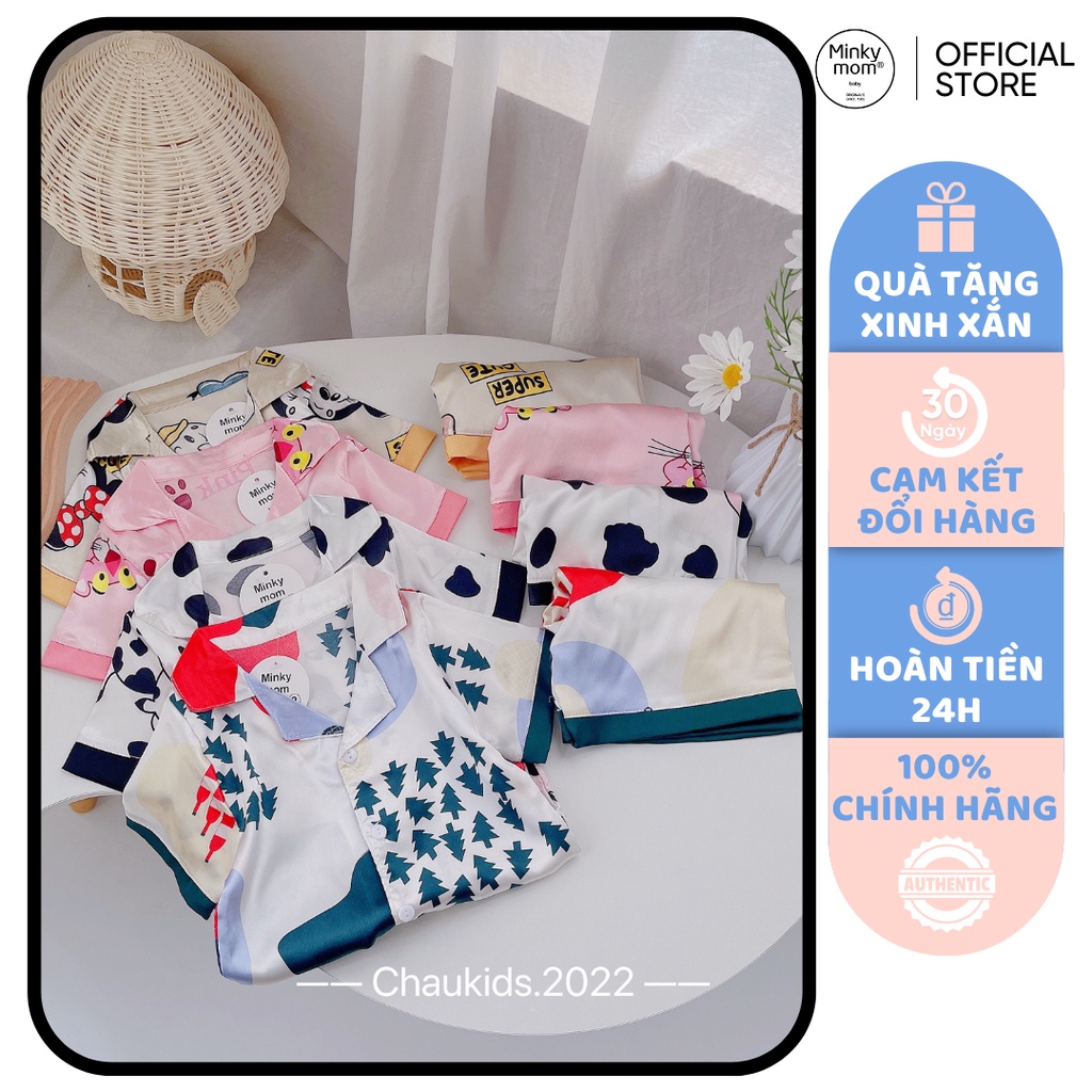 [SALE] Bộ Quần Áo Bé Gái, Bé Trai KIMCHIBABY Vải Lụa Mềm Mát Hoạ Tiết Bò Sữa, Pyjama Cho Bé Mặc Nhà Hè CK29