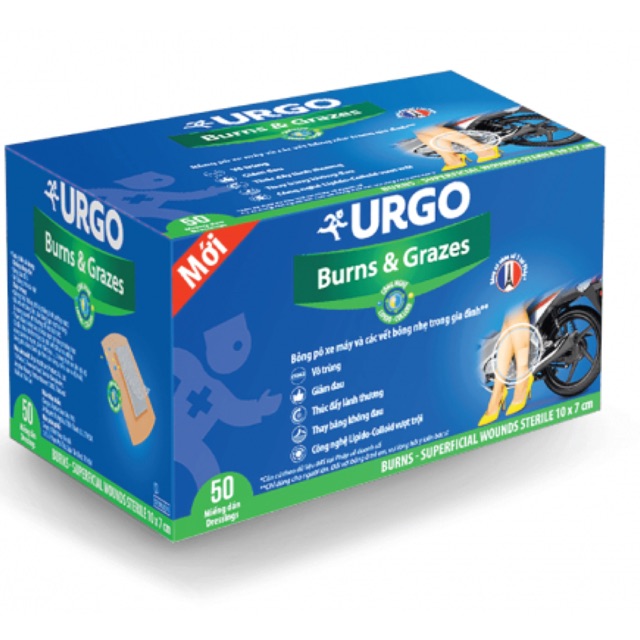 Miếng dán bỏng bô xe và trợt da URGO Burns &amp; Grazes