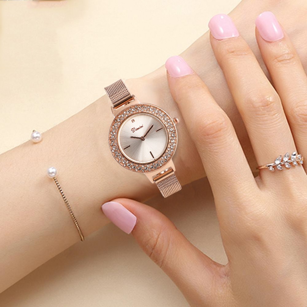 [SANG CHẢNH] Đồng hồ nữ DIMINI 1309 Princess đính đá dây thép lụa nhỏ xinh | BigBuy360 - bigbuy360.vn