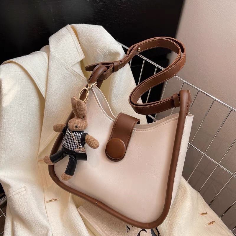 Túi Đeo Vai Da PU Ba Màu Phong Cách Công Sở Thời Trang Vintage