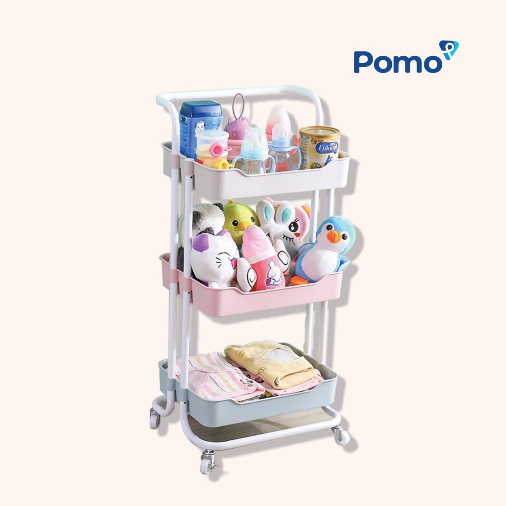 Kệ Đa Năng UMOO 3 Tầng Chắc Chắn, Thiết Kế Bánh Xe Quay 360 Độ Giúp Di Chuyển Linh Hoạt, Phù Hợp Với Mọi Không Gian