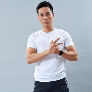 Áo Ngắn Tay Tập Gym Yoga Nam Icado AT2 - Màu Trắng