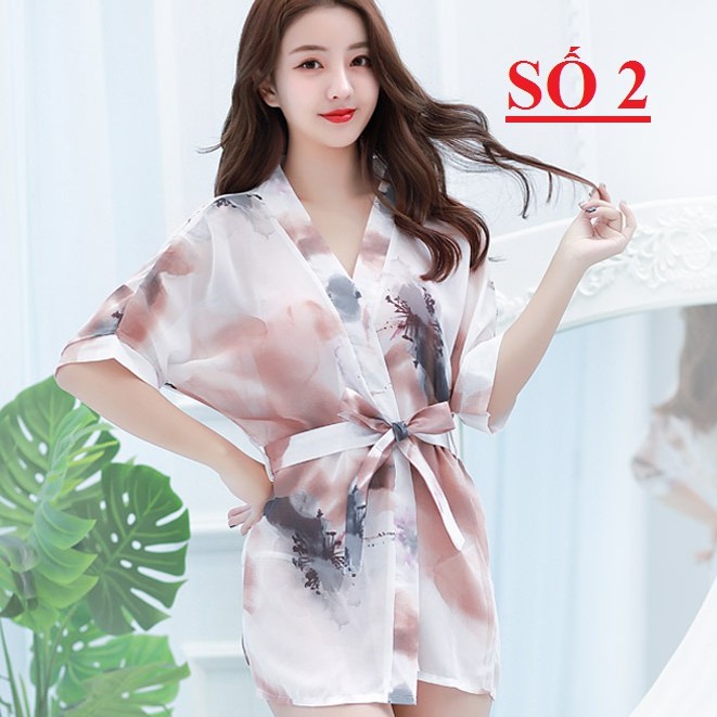 [Freesize 40-60kg] Áo choàng ngủ sexy chiffon hoa sale giá rẻ - VN100094 | BigBuy360 - bigbuy360.vn