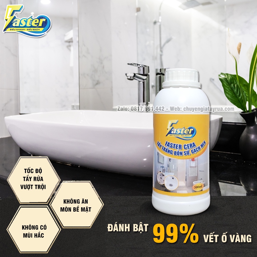 Combo Chất Tẩy Trắng Gạch Men, Tẩy Bồn Cầu, Bề Mặt Sứ Ố Vàng, Sỉn Màu, Đóng Cặn Lâu Ngày (Kèm bộ phụ kiện 4 món)