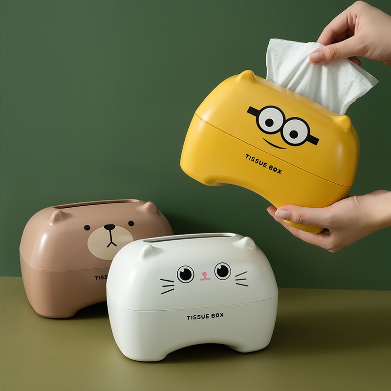 Hộp Đựng Khăn Giấy Hình Gấu Hoạt Hình Phong Cách Bắc Âu Dễ Thương