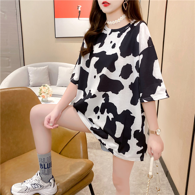 2021 new short-sleeved t-shirt women's round summer plus size loose top clothes baju murah