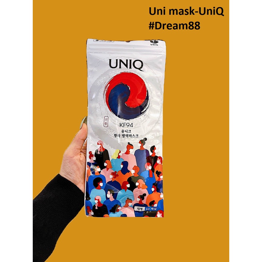 [Thùng 300 chiếc] Khẩu trang UniQ KF94 - Uni mask kháng khuẩn - Chống bụi 99%, Có tem kiểm định.
