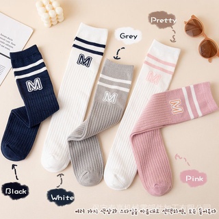 Vớ Cotton Cổ Cao Qua Gối Phong Cách Preppy Thời Trang Cho Mẹ Và Bé