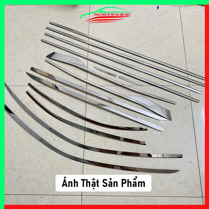 Bộ nẹp viền chân kính cong kính Avanza 2022-2023 Inox sáng bóng chuẩn form xe