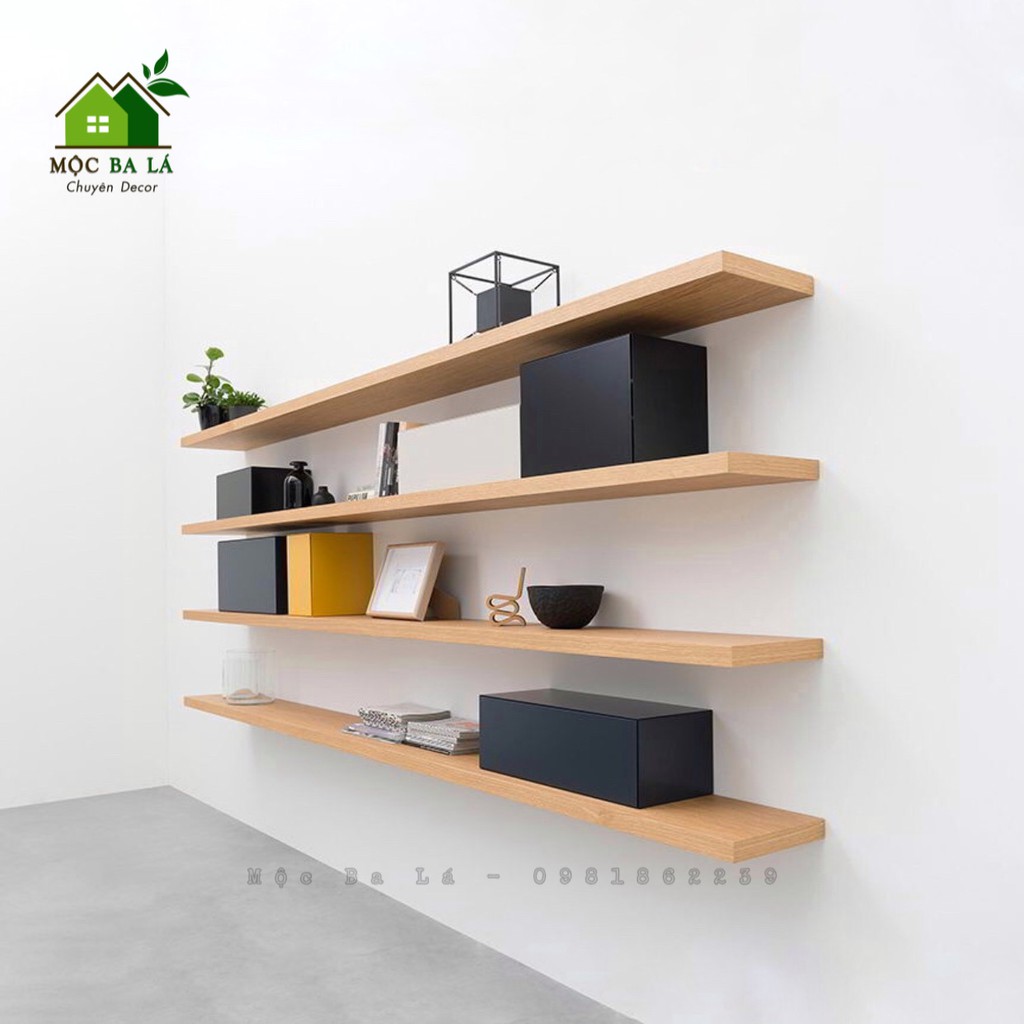 Kệ Gỗ - Thanh Ngang - Gắn Tường - Kt 300x120mm - Đầy đủ Phụ Kiện Lắp Ráp