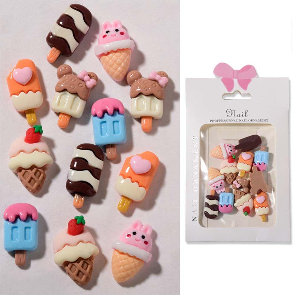 Phụ Kiện Trang Trí Móng Tay Hình Que Kem / Chú Thỏ Dễ Thương DIY
