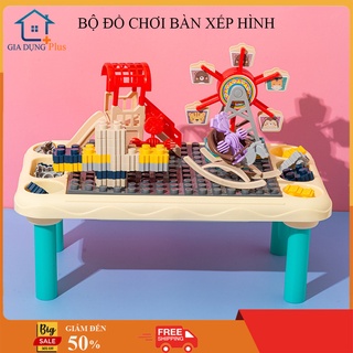 Đồ chơi trẻ em, bộ bàn xếp hình chi tiết lớn giúp phát triển khả năng sáng tạo cho trẻ. Bàn lego xếp hình đa chức năng.