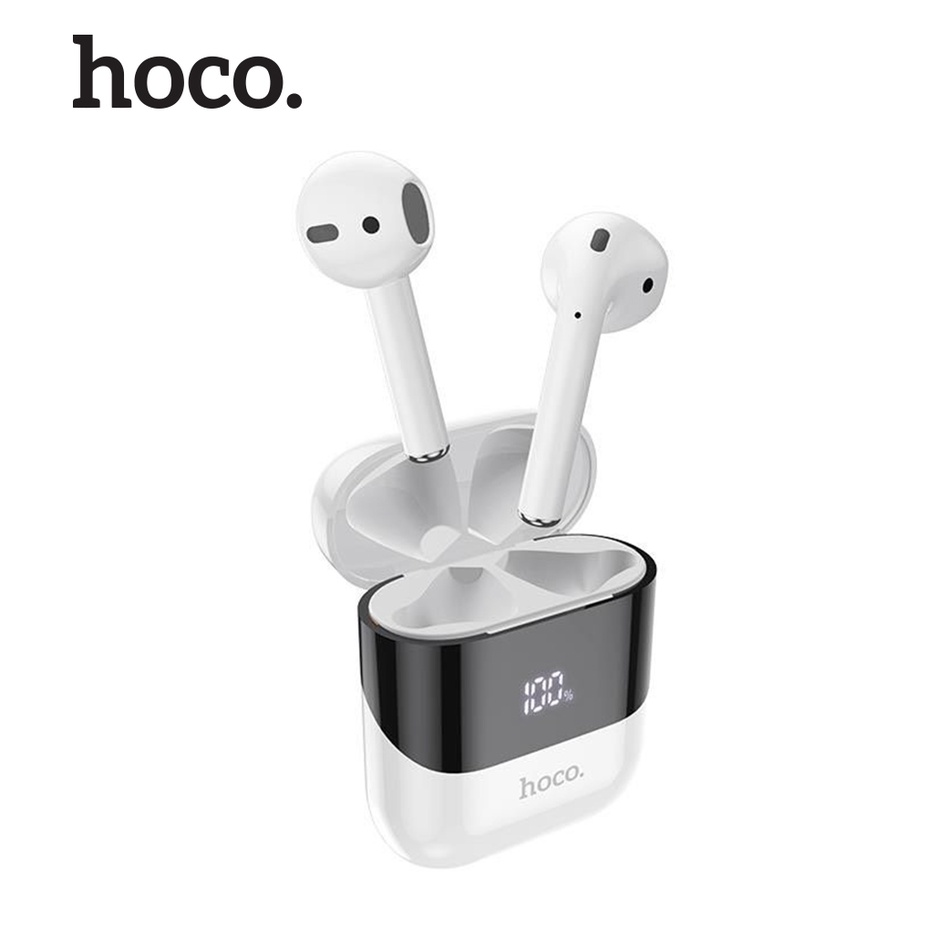Tai nghe bluetooth V5.0 Hoco DES09 pin 350mAh, sử dụng 3h, chạm cảm ứng, mở nắp kết nối thông minh, dock có LED báo pin