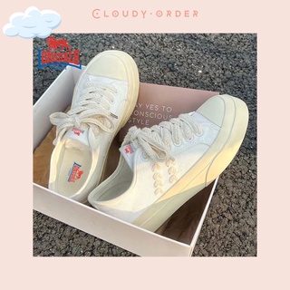 Giày thể thao nữ ulzzang đế bánh mì màu be dáng basic phong cách hàn quốc