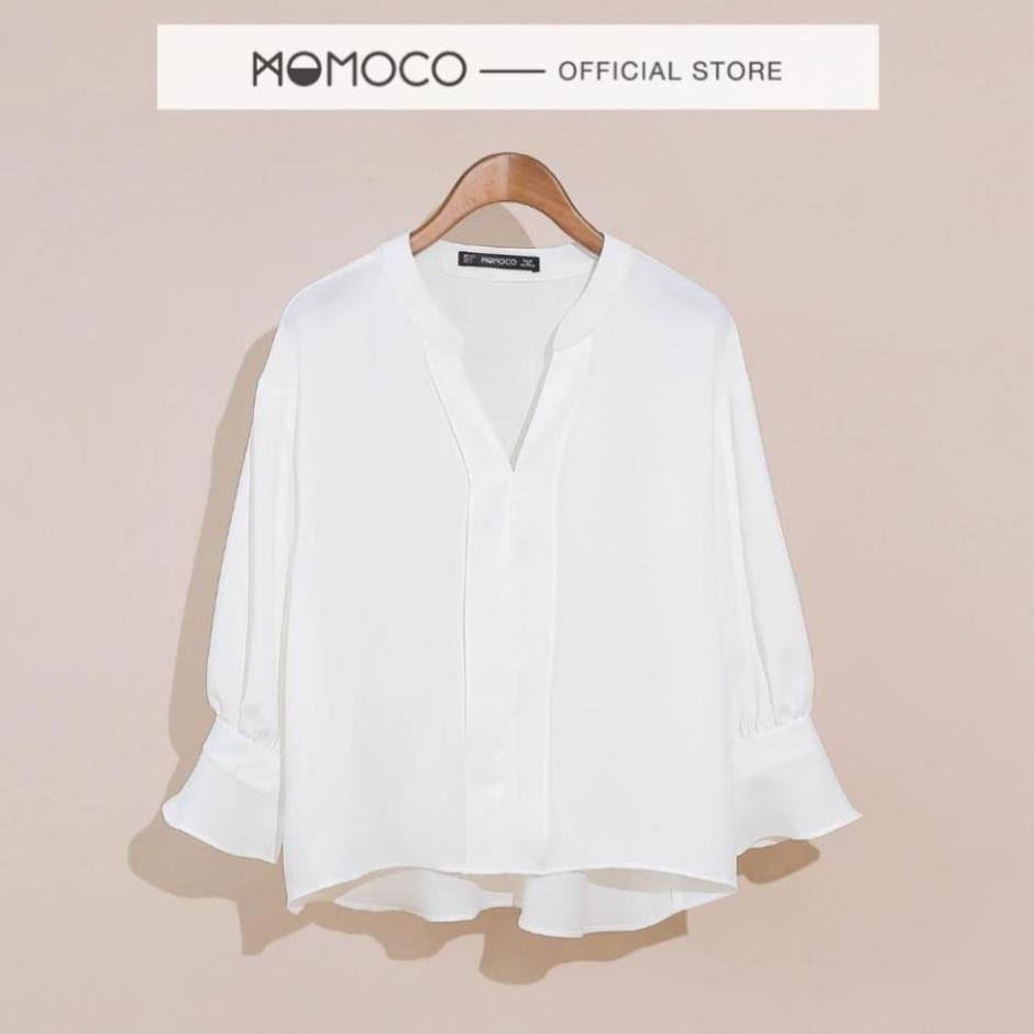 Áo Sơ Mi Tay Lỡ MOMOCO Cổ Tàu Chữ V Tay Chun Chất Đũi Xước Mềm Mịn M2838 -K(&1 ! ⚾️