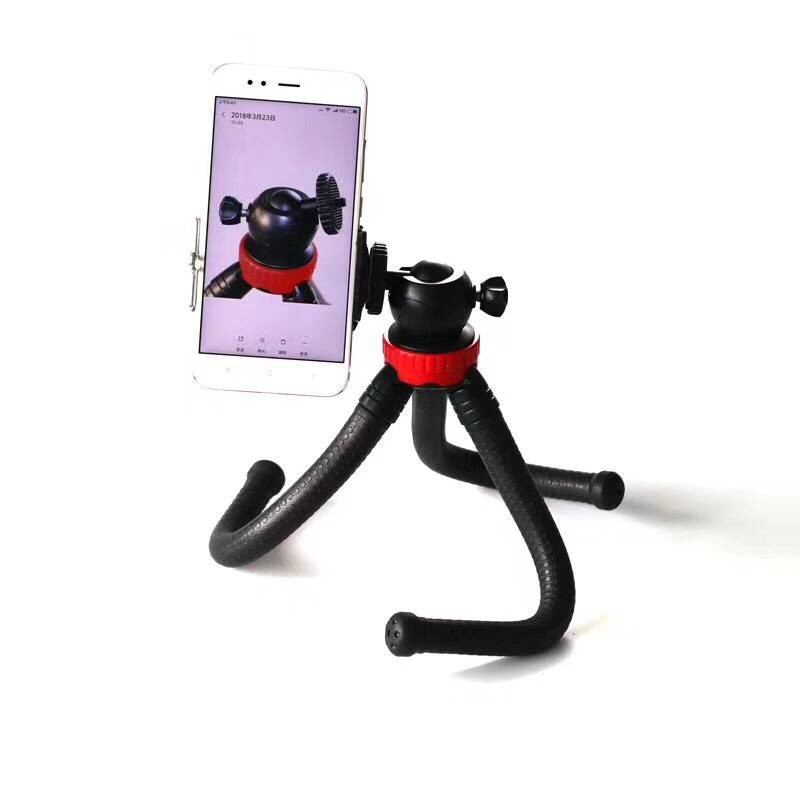 [Tặng kẹp điện thoại] Tripod nhện (bạch tuộc) dùng cho điện thoại và máy ảnh màu đen đỏ