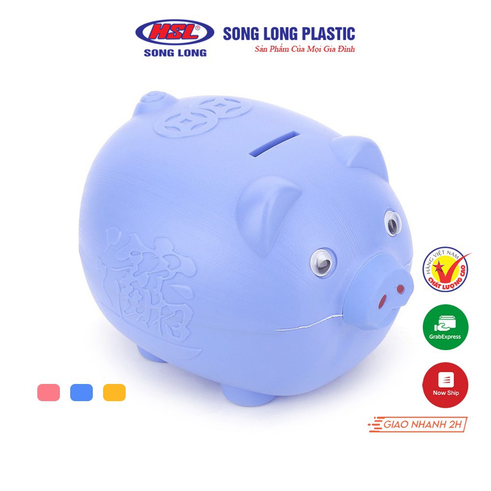 Lợn nhựa tiết kiệm tiền cho bé size lớn Song Long - Shop giao màu ngẫu nhiên