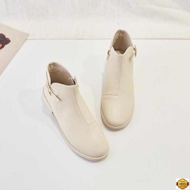 💖FULLBOX BOOT💖 Bốt bệt ngắn cổ thấp khuy cài cổ tim loại 1 sale