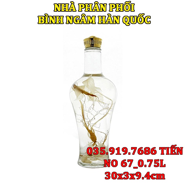 Bình ngâm rượu thủy tinh Hàn Quốc 0.75L NO.67| Mẫu mới