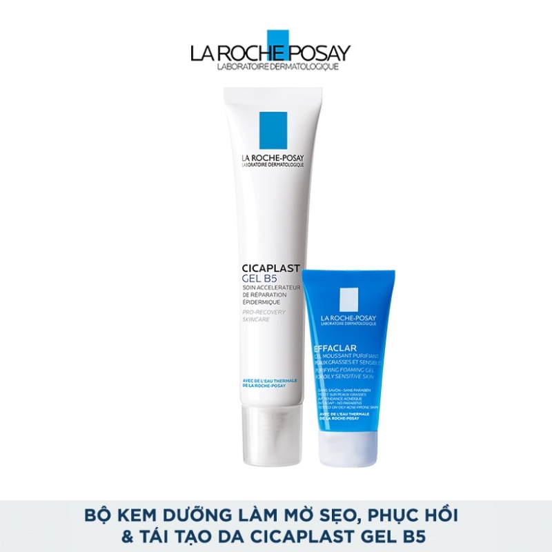 Bộ kem dưỡng giúp làm mờ sẹo, hỗ trợ phục hồi &amp; tái tạo da La Roche Posay Cicaplast Gel B5