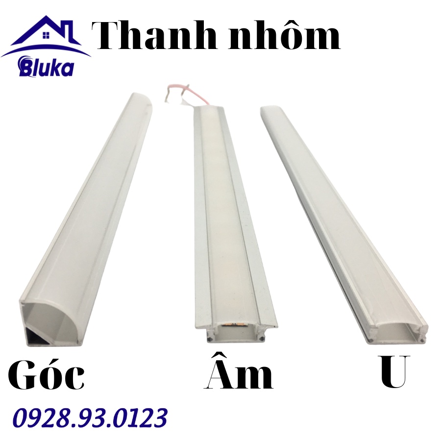 Thanh nhôm led định hình - thanh nhôm dùng cho led dán led thanh 12v trang trí nội thất Máng nhôm định hình