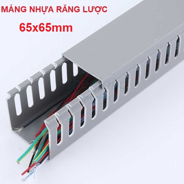 Máng nhựa răng lược 65x65, Ghen răng lược 65x65 đi dây tủ điện, Nẹp nhựa lỗ răng cưa, máng điện nhựa xương cá [Dài 85cm]