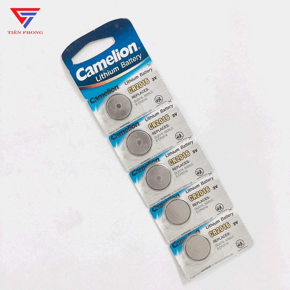 Pin cúc áo CR2016 Camelion Lithium 3V - Vỉ 5 viên chính hãng