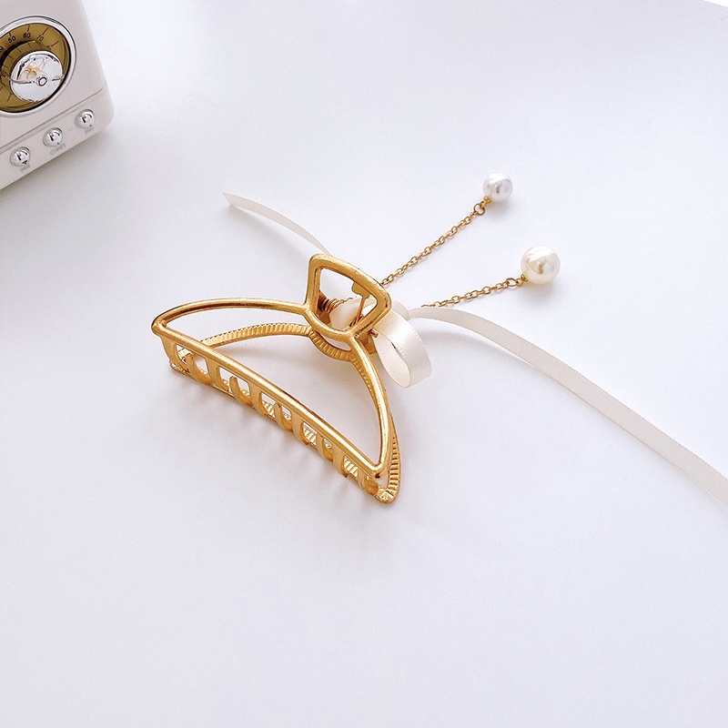 Kẹp tóc càng cua đính ngọc trai phối tua rua thời trang Hàn Quốc cho nữ