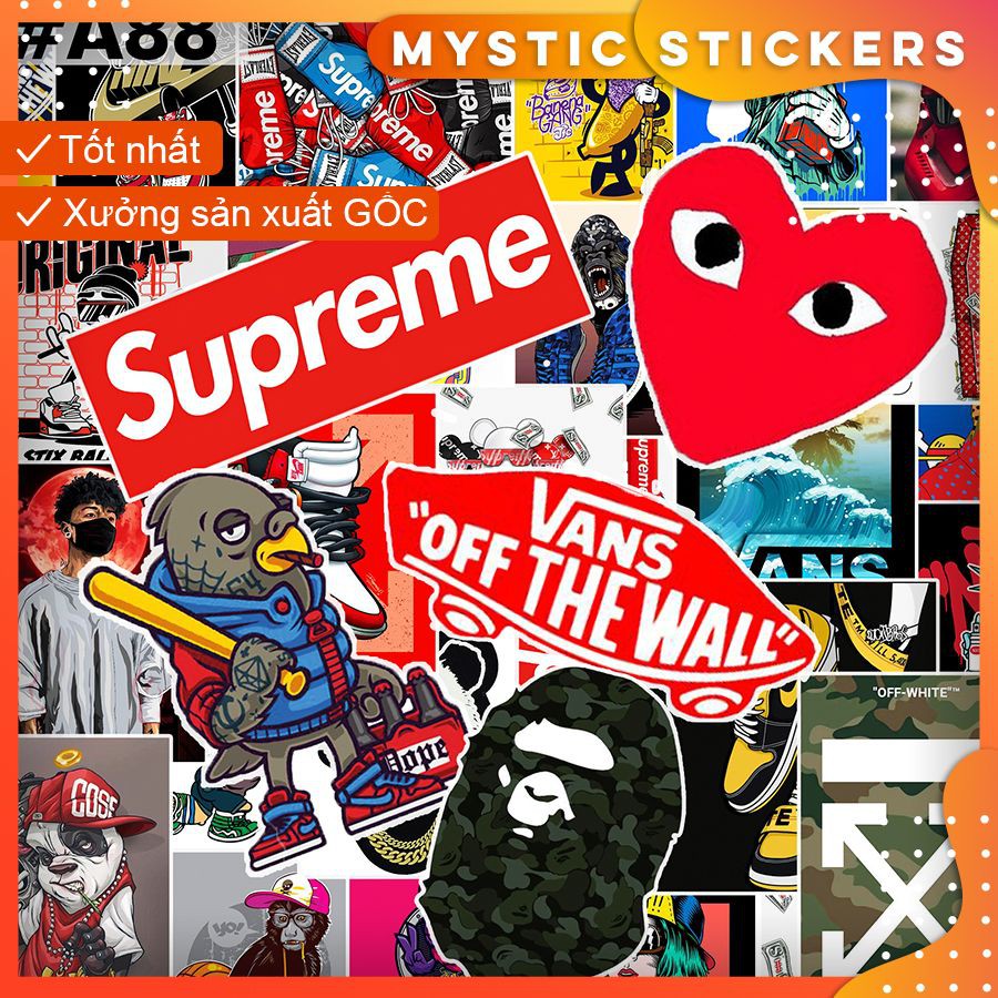 [SUPREME-BAPE-VANS#1] 122 Sticker chống nước dán laptop vali xe mũ bảo hiểm nhà cửa ...