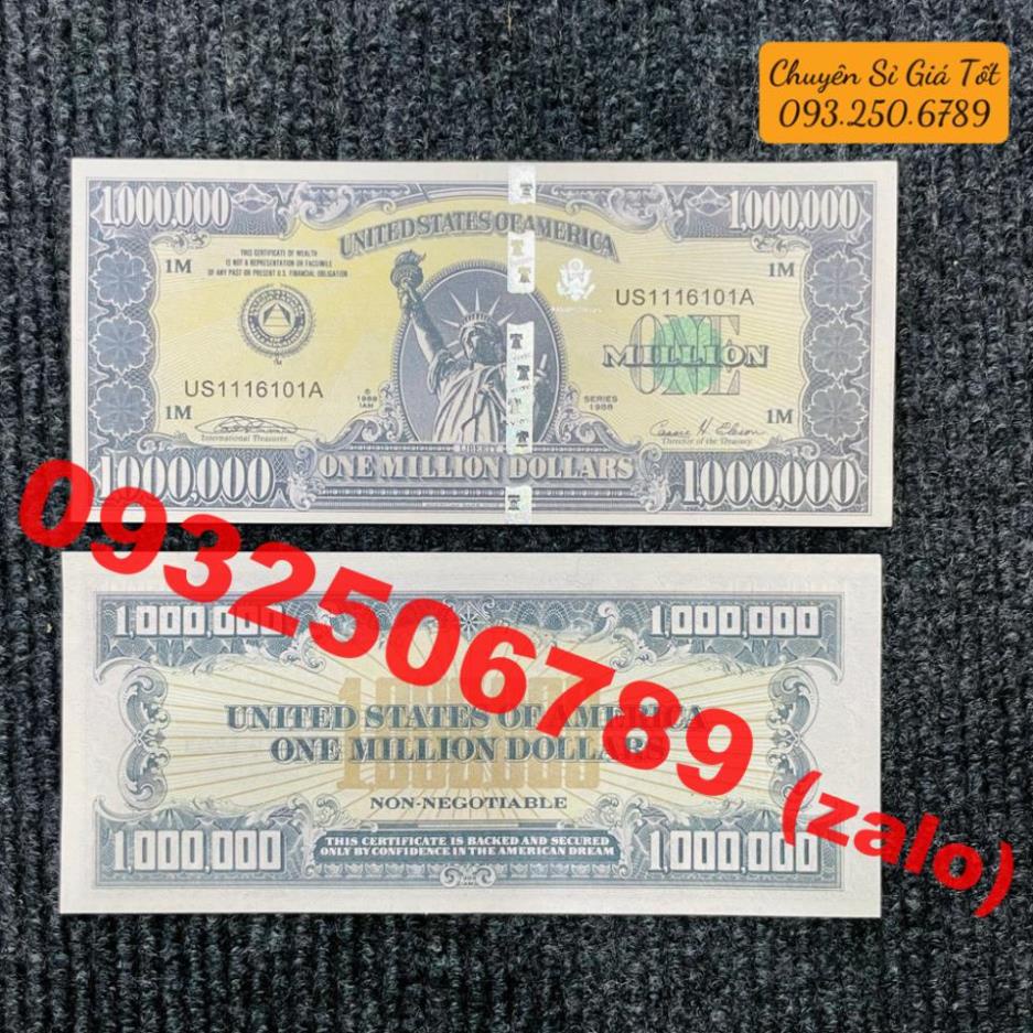Combo 10 Tờ Triệu Đô Siêu Cấp Mỹ Có Bảo An Chống Giả, 1 Triệu Usd Kỉ Niệm Lưu Niệm