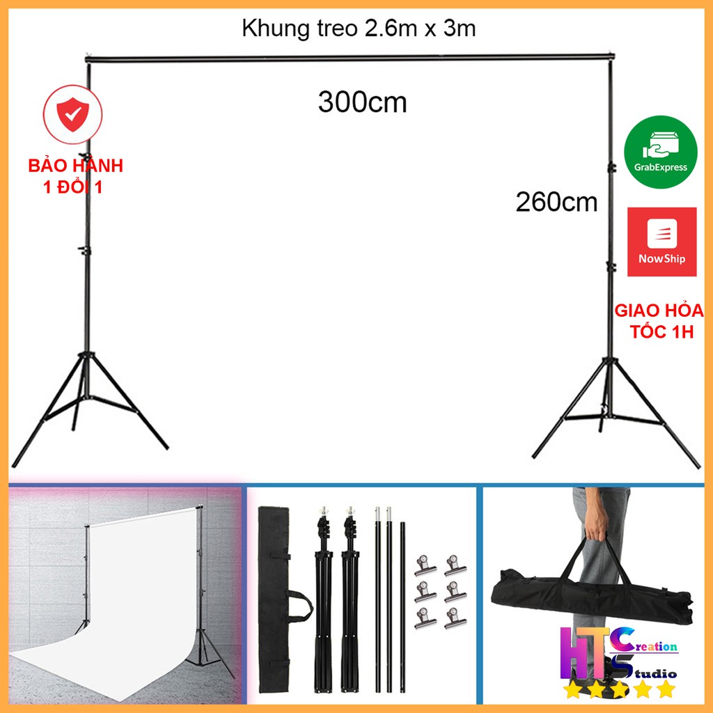 Bộ Khung Treo Phông Nền Chữ U Kích Thước 2,6*3m, Khung Trang Trí Sinh Nhật, Noel, Trang Trí Sự Kiện, Trang Trí Studio