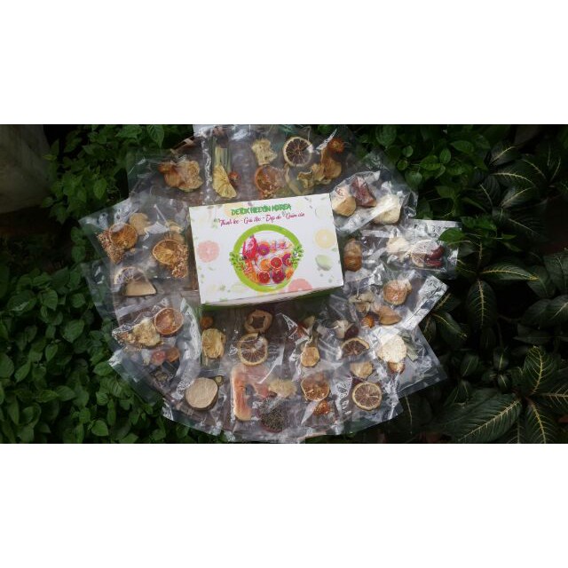 Trà detox hoa quả sấy giảm cân 28 gói + tặng kèm bình nước detox
