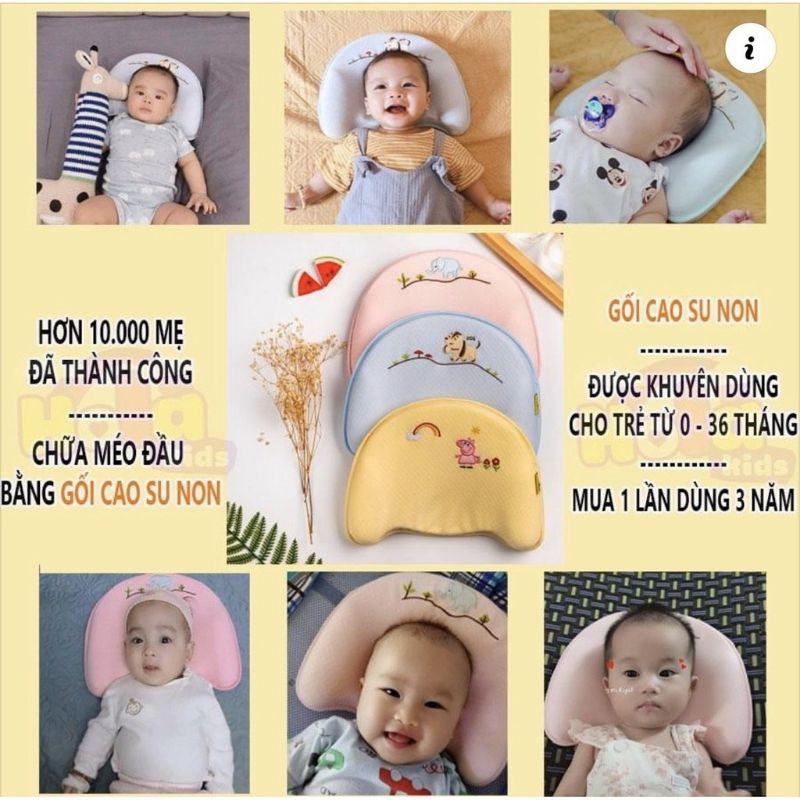 Booboo Baby - Gối cao su non, Gối chống bẹp méo đầu Babymoov an toàn tiện dụng