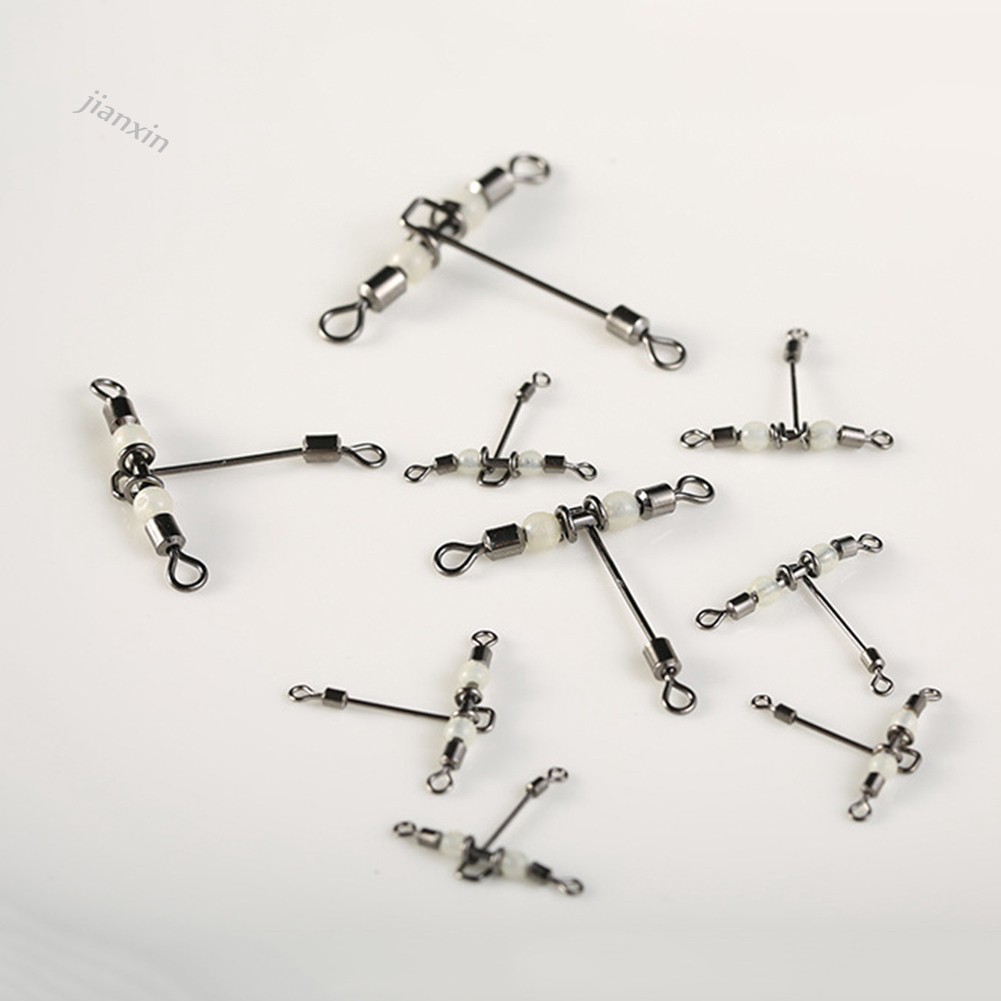 Set 10 Phụ Kiện Câu Cá 3 Chiều Hình Chữ T Màu Dạ Quang Tiện Dụng