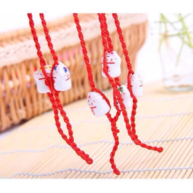 Sét 03 vòng may mắn mèo sứ trắng