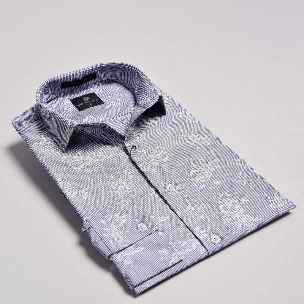 Áo Sơ Mi Nam họa tiết SEVENUOMO Form Dáng Hàn Quốc, Không Nhăn, Vải Mịn Mát Form Vừa Họa Tiết Hoa SM_HT15