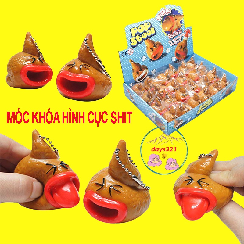 Móc khóa hình cục shit bóp lè lưỡi đồ chơi giải trí vui nhộn squishy cực hay