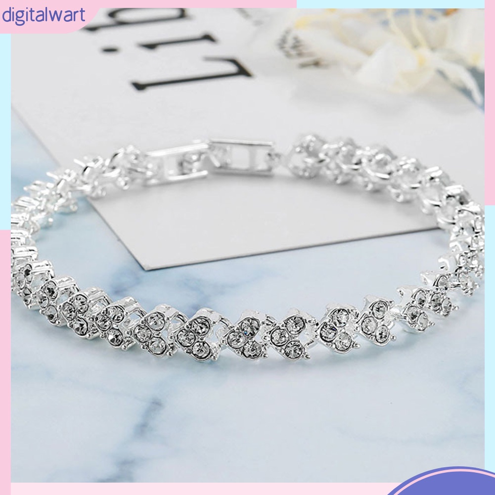 Vòng Tay Đính Đá Kiểu Dáng Đơn Giản Thanh Lịch Cho Nữ