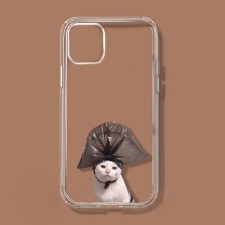 Ốp Điện Thoại Nhựa Trong Suốt In Hình Mèo Chống Sốc Cho Iphone 12 11promax Xsmax 7plus se2020 iphone13 pro max