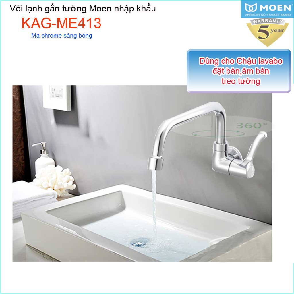 Vòi lạnh gắn tường, vòi xả lạnh MOEN KAG-ME413