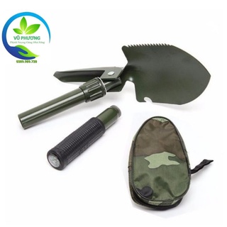 Xẻng gấp đa năng 5in1, xẻng quân dụng, xẻng du lịch  kt dài 42cmx rộng 10cm