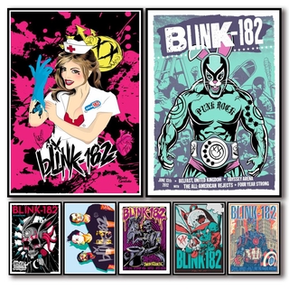 Set 32 Tấm Áp Phích Dán Tường Trang Trí Hình Truyện Tranh Trừu Tượng Blink-182
